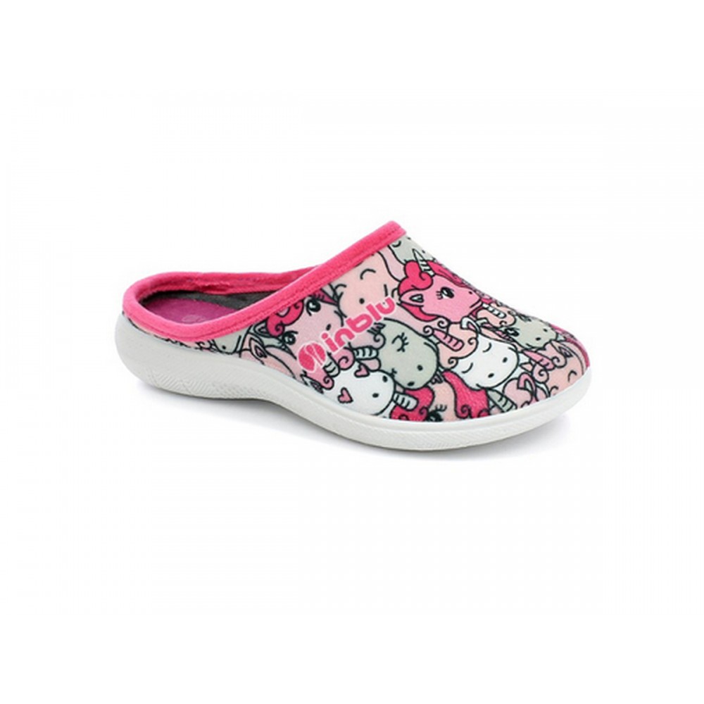 Inblu B9 30 Pantofole Bambino in Panno Ricamo Grigio