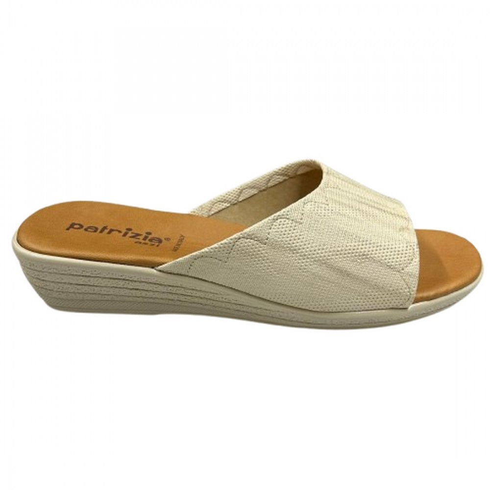 Patrizia 177 Ciabatte Donna In Vera Pelle - Made In Italy Con Tomaia Microfibra Color Cuoio